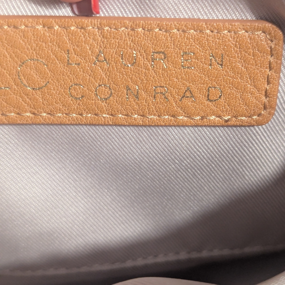 FLASH SALE 3/31-4-1  LC By Lauren Conrad Straw Tan Leather Accent Crossbody Bag - Picture 5 of 5